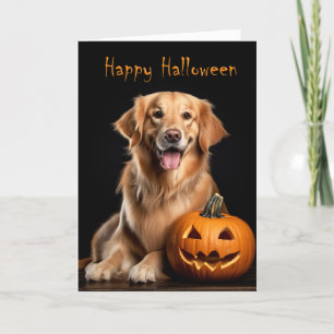 Golden Retriever Halloween Card