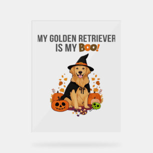 Golden Retriever Halloween Dog My Golden Retrieve Acrylic Sign