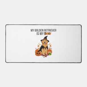 Golden Retriever Halloween Dog My Golden Retrieve Desk Mat