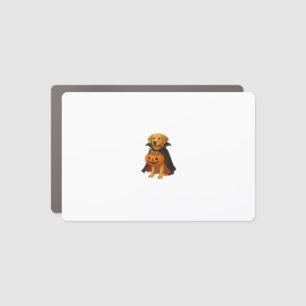 Golden Retriever Halloween Dog with Pumpkin Candy Car Magnet
