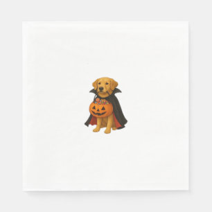 Golden Retriever Halloween Dog with Pumpkin Candy Napkins