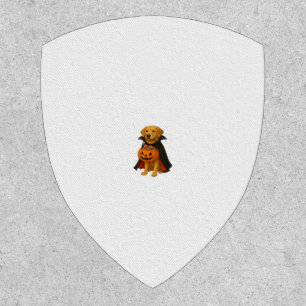 Golden Retriever Halloween Dog with Pumpkin Candy  Patch