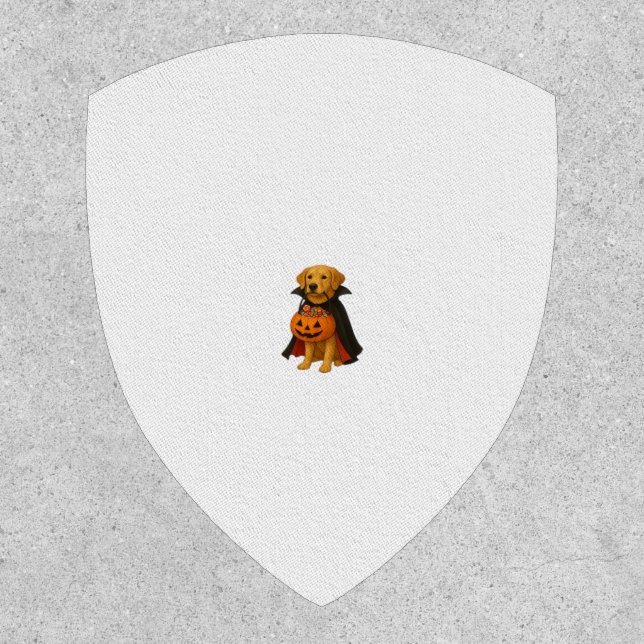 Golden Retriever Halloween Dog with Pumpkin Candy  Patch (Front)