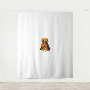 Golden Retriever Halloween Dog with Pumpkin Candy  Tapestry