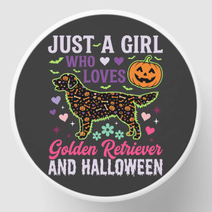 Golden Retriever Halloween Girl Pumpkin Dog Design Mini Candle Favors