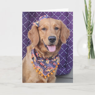 Golden Retriever Halloween greeting card
