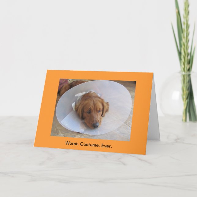Golden Retriever Halloween Greeting Card  Cone (Front)