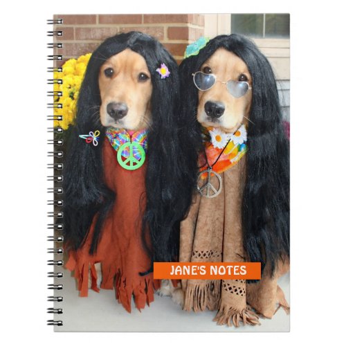 Golden Retriever Halloween Hippie Notebook