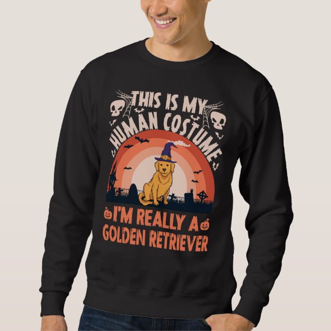 Golden Retriever Halloween Human Costume Sweatshirt (Front)