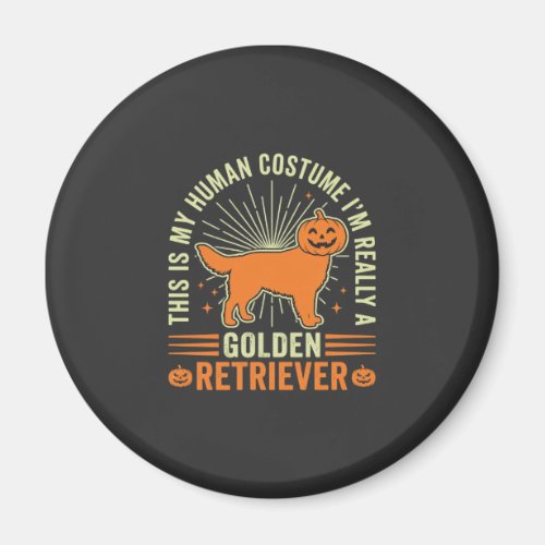 Golden Retriever Halloween Human Costume Vintage D Magnet
