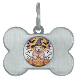 Golden Retriever Halloween Pet ID Tag