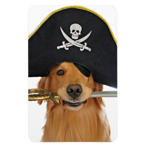 Golden Retriever Halloween Pirate Magnet