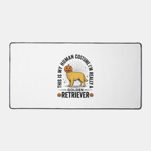Golden Retriever Halloween Pumpkin Costume Design_ Desk Mat