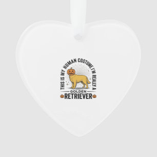 Golden Retriever Halloween Pumpkin Costume Design_ Ornament