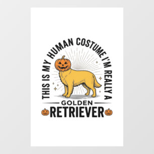 Golden Retriever Halloween Pumpkin Costume Design_ Window Cling
