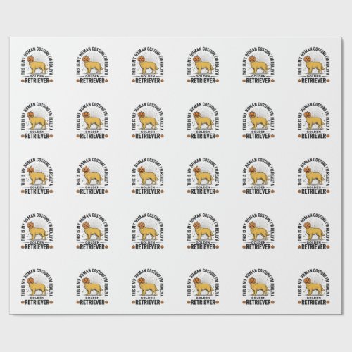 Golden Retriever Halloween Pumpkin Costume Design_ Wrapping Paper
