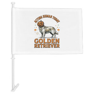 Golden Retriever Halloween Pumpkin Dog Costume Shi Car Flag