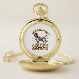 Golden Retriever Halloween Pumpkin Dog Costume Shi Pocket Watch