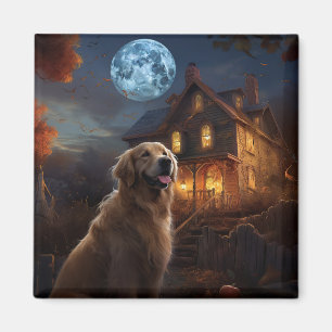 Golden Retriever Halloween Scary Magnet
