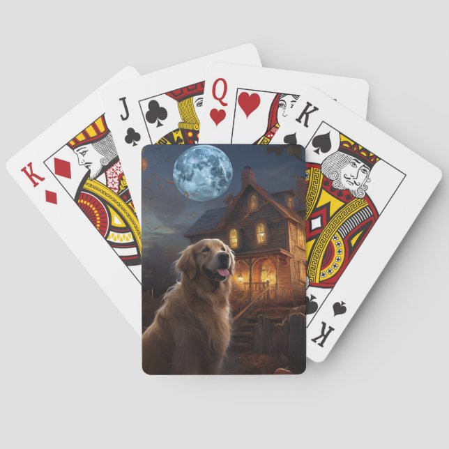 Golden Retriever Halloween Scary Poker Cards (Back)