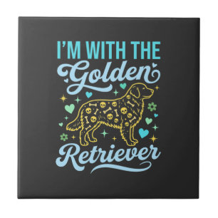 Golden Retriever Halloween Skull Pattern Dog Lover Ceramic Tile