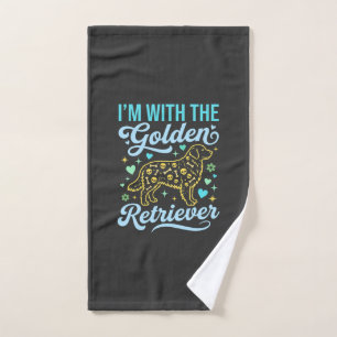 Golden Retriever Halloween Skull Pattern Dog Lover Hand Towel