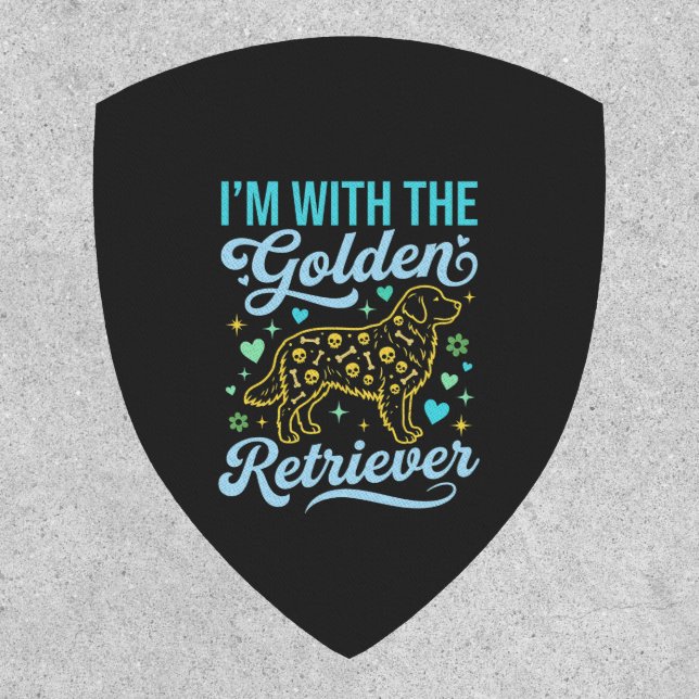 Golden Retriever Halloween Skull Pattern Dog Lover Patch (Front)