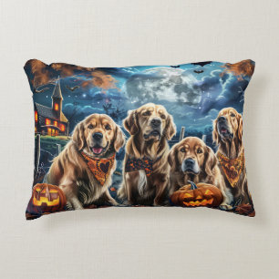 Golden Retriever Halloween Spooky Accent Pillow