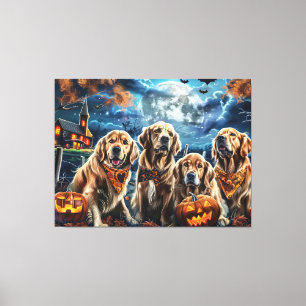 Golden Retriever Halloween Spooky Canvas Print