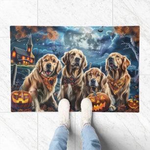 Golden Retriever Halloween Spooky Doormat
