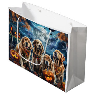 Golden Retriever Halloween Spooky Large Gift Bag