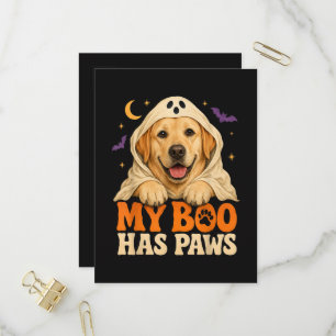 Golden Retriever Halloween Spooky Paws Invitation Postcard
