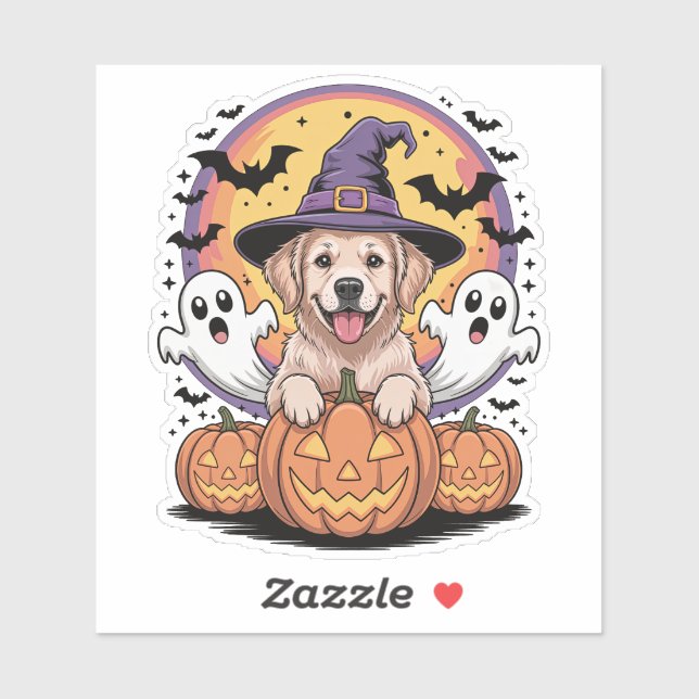 Golden Retriever Halloween Sticker (Sheet)