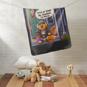 Golden Retriever Halloween T-Shirt Funny Baby Blanket