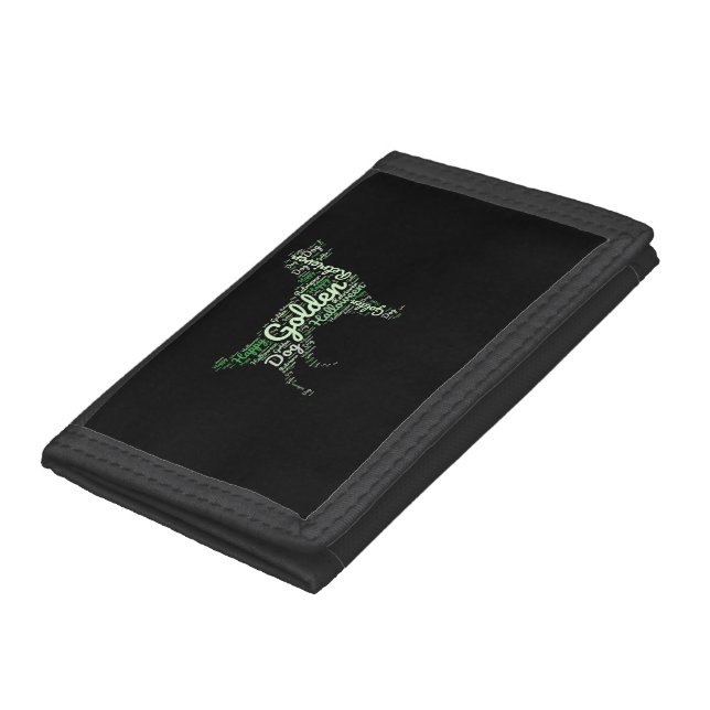 Golden Retriever Halloween Typography Trifold Wallet (Bottom)