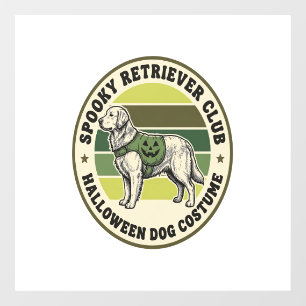 Golden Retriever Halloween Vintage Costume Badge_1 Window Cling