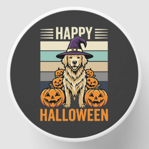 Golden Retriever Halloween Vintage Pumpkin Design Mini Candle Favors
