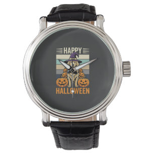Golden Retriever Halloween Vintage Pumpkin Design Watch