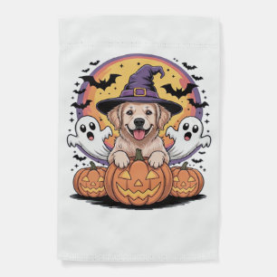 Golden Retriever Halloween Witch Dog Classic T-Shi Garden Flag