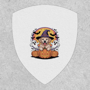 Golden Retriever Halloween Witch Dog Classic T-Shi Patch