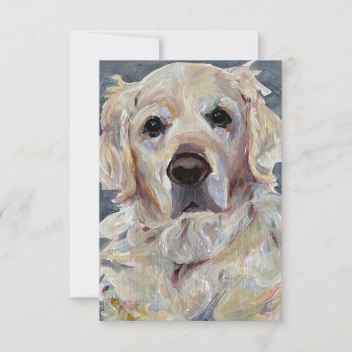 Golden Retriever Hand_Painted On Canvas Thank You Card