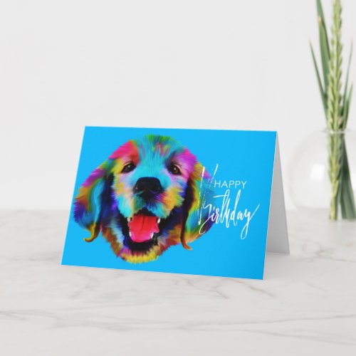 Golden Retriever Happy Birthday Card