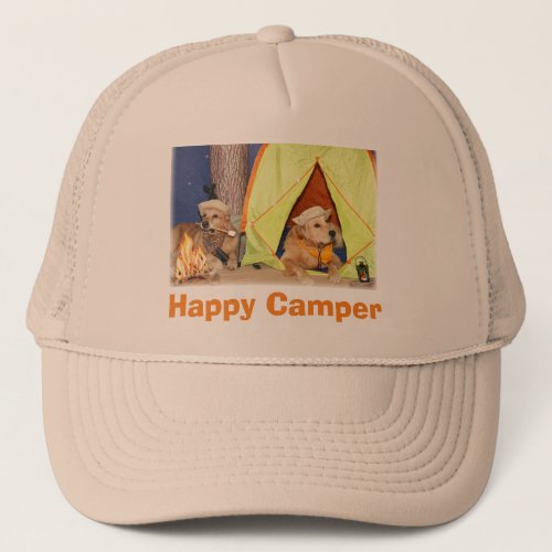Golden Retriever Happy Campers Trucker Hat