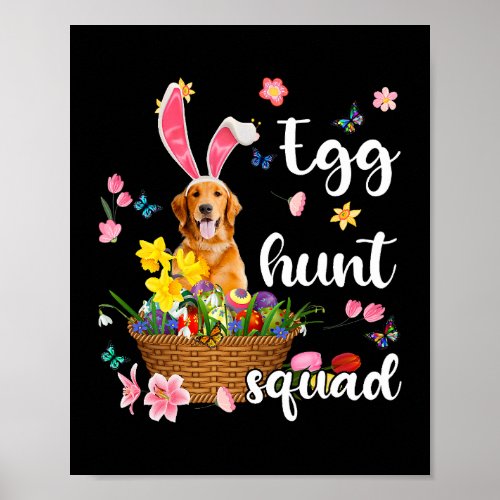 Golden Retriever Happy Easter Day Easter Colorful  Poster