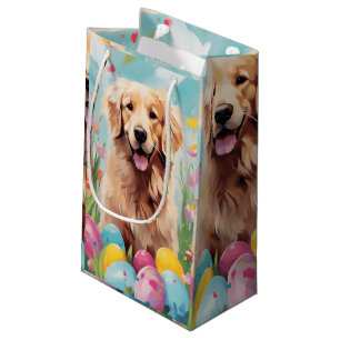 Golden Retriever Happy Easter Small Gift Bag