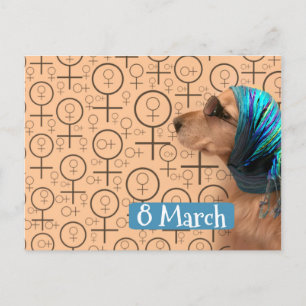 Golden Retriever Happy International Women's Day Postcard