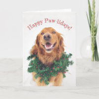 Golden Retriever Happy Paw-lidays greeting card