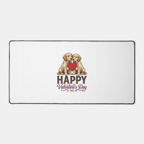 Golden Retriever Happy Valentine’s Day Desk Mat