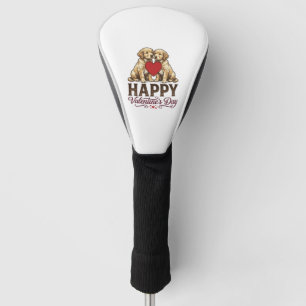 Golden Retriever Happy Valentine’s Day Golf Head Cover