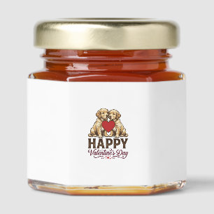 Golden Retriever Happy Valentine’s Day Honey Jar Favors